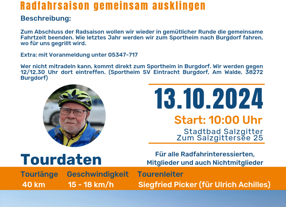 Abschlusstour am 13.10.2024 Abschlusstour am 13.10.2024