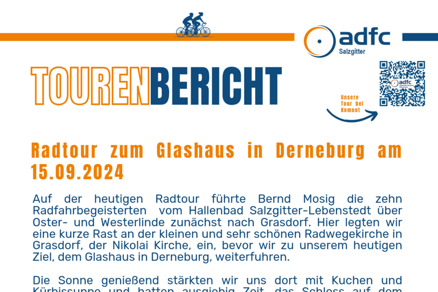 Tourenbericht zum Glashaus Derneburg 15.09.2024 Tourenbericht zum Glashaus Derneburg 15.09.2024