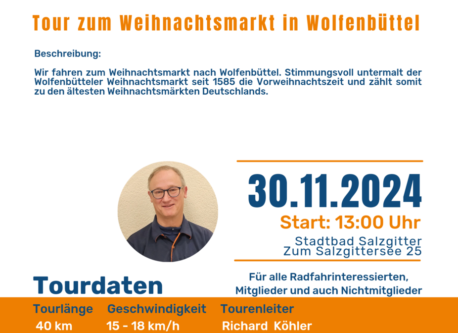 Radtour 30.11.24 Weihnachtsmarkt Wolfenbüttel Radtour 30.11.24 Weihnachtsmarkt Wolfenbüttel