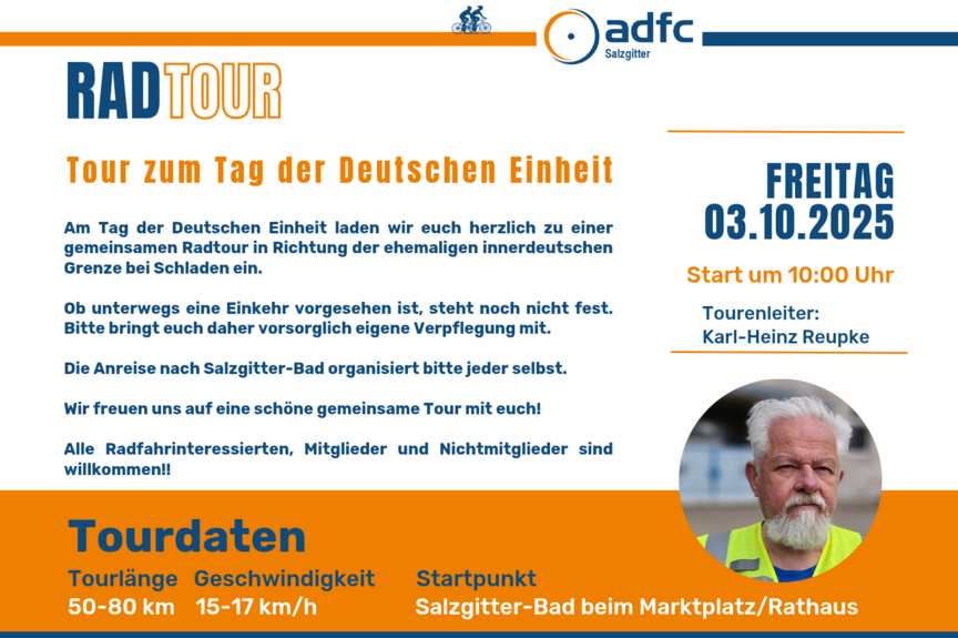 Radtour zum Tag der deutschen Einheit am 03.10.2025 Radtour zum Tag der deutschen Einheit am 03.10.2025