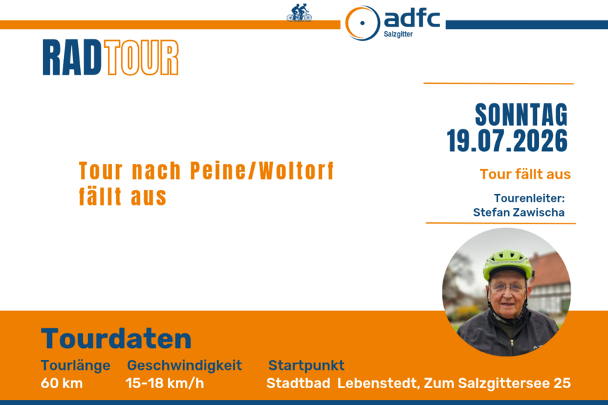 Tour 19.07.2026 - Ausfall Ausfall Tour 19.07.2026