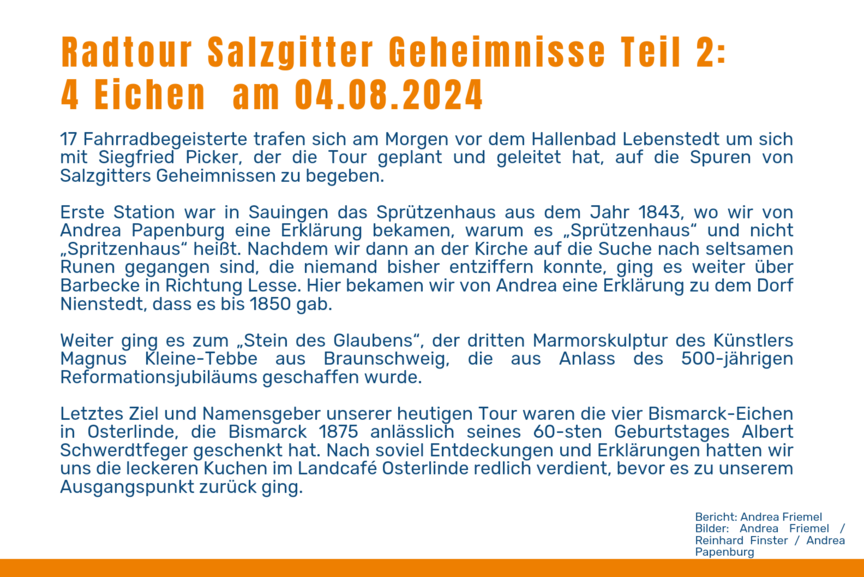 Tourenbericht Salzgitter Geheimnisse 4 Eichen Tourenbericht Salzgitter Geheimnisse 4 Eichen